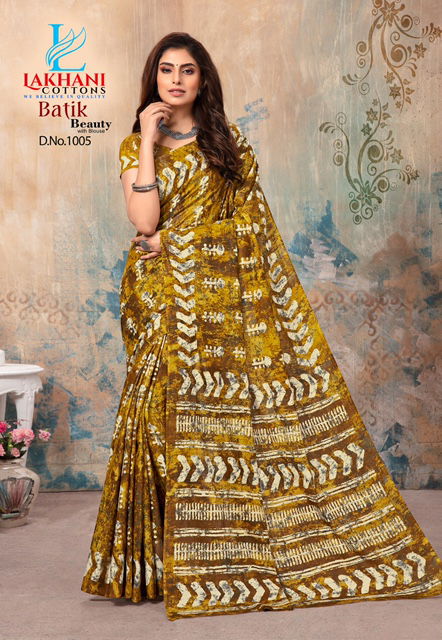 Lakhani Batik Latest Fancy Designer  Beauty Printed Cotton Saree Collection